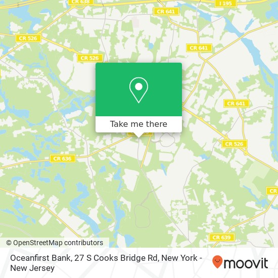 Mapa de Oceanfirst Bank, 27 S Cooks Bridge Rd