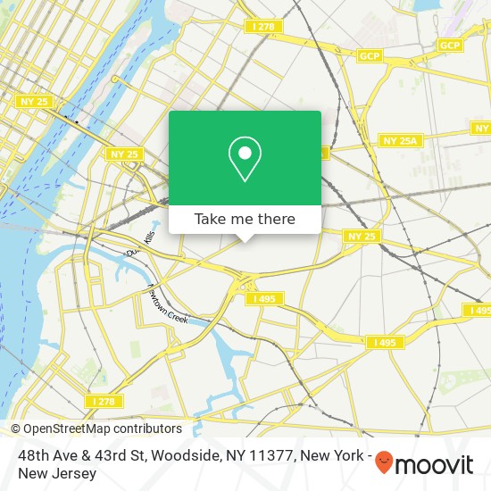 Mapa de 48th Ave & 43rd St, Woodside, NY 11377