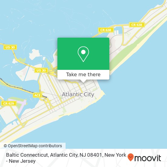 Mapa de Baltic Connecticut, Atlantic City, NJ 08401