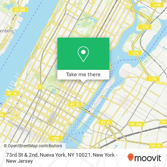 Mapa de 73rd St & 2nd, Nueva York, NY 10021