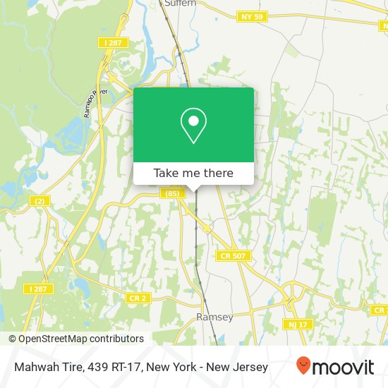 Mapa de Mahwah Tire, 439 RT-17