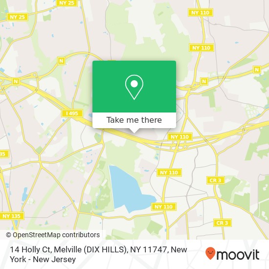 Mapa de 14 Holly Ct, Melville (DIX HILLS), NY 11747