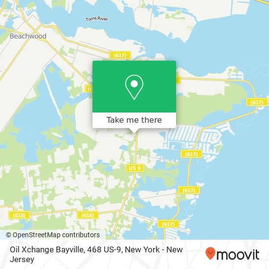 Oil Xchange Bayville, 468 US-9 map