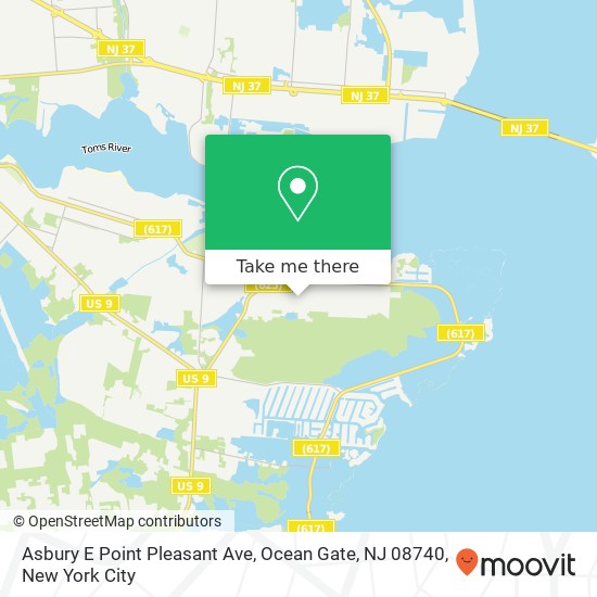 Mapa de Asbury E Point Pleasant Ave, Ocean Gate, NJ 08740