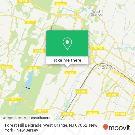 Mapa de Forest Hill Belgrade, West Orange, NJ 07052