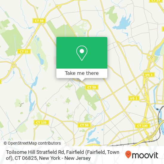 Mapa de Toilsome Hill Stratfield Rd, Fairfield (Fairfield, Town of), CT 06825