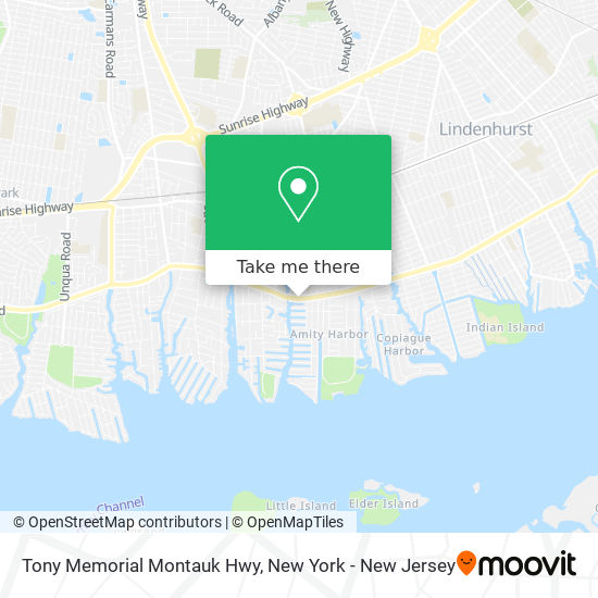 Tony Memorial Montauk Hwy map