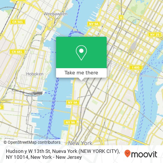 Hudson y W 13th St, Nueva York (NEW YORK CITY), NY 10014 map