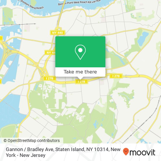 Mapa de Gannon / Bradley Ave, Staten Island, NY 10314