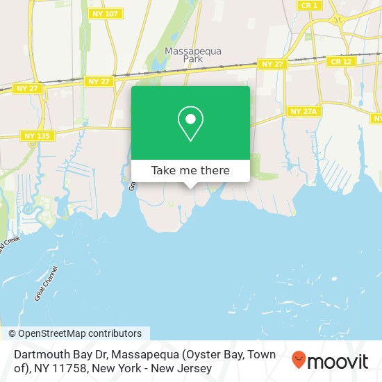 Mapa de Dartmouth Bay Dr, Massapequa (Oyster Bay, Town of), NY 11758