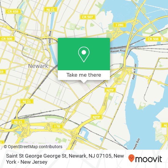 Mapa de Saint St George George St, Newark, NJ 07105