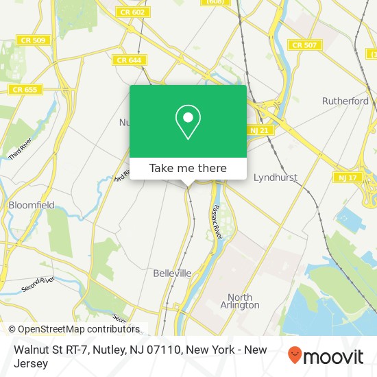 Mapa de Walnut St RT-7, Nutley, NJ 07110