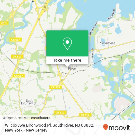 Mapa de Wilcox Ave Birchwood Pl, South River, NJ 08882