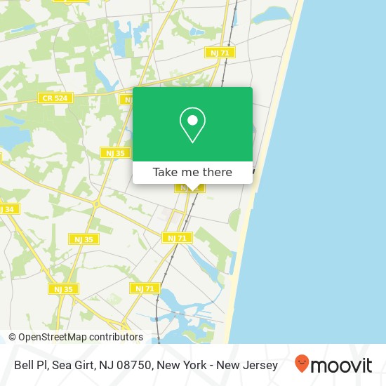 Mapa de Bell Pl, Sea Girt, NJ 08750