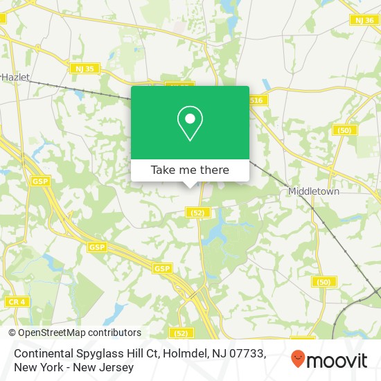 Mapa de Continental Spyglass Hill Ct, Holmdel, NJ 07733