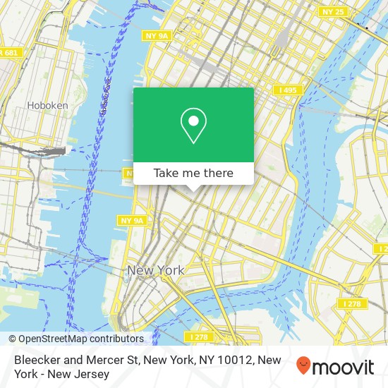 Bleecker and Mercer St, New York, NY 10012 map
