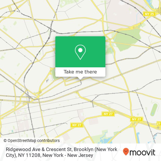 Mapa de Ridgewood Ave & Crescent St, Brooklyn (New York City), NY 11208