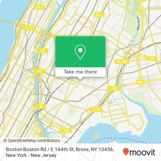 Mapa de Boston Boston Rd / E 164th St, Bronx, NY 10456