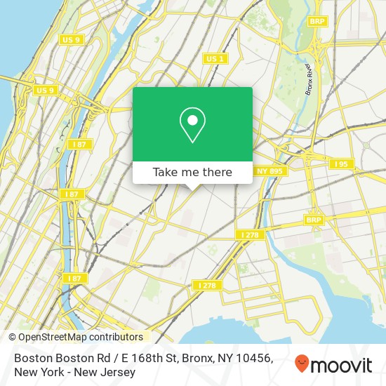 Boston Boston Rd / E 168th St, Bronx, NY 10456 map