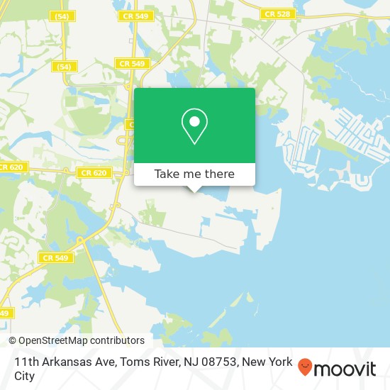 Mapa de 11th Arkansas Ave, Toms River, NJ 08753