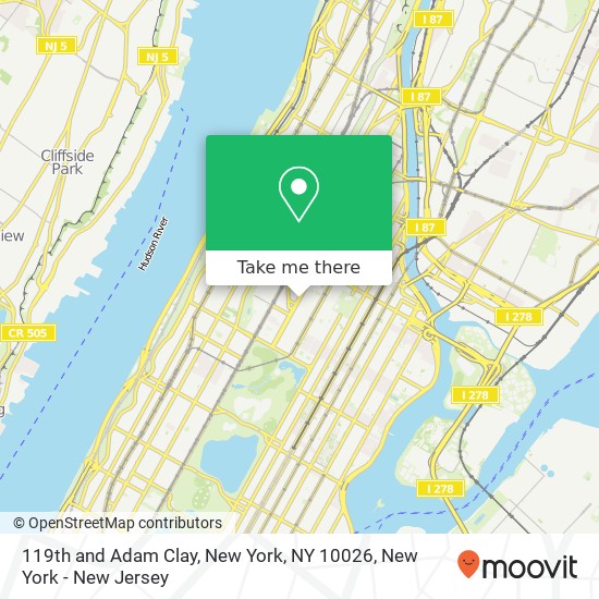 Mapa de 119th and Adam Clay, New York, NY 10026