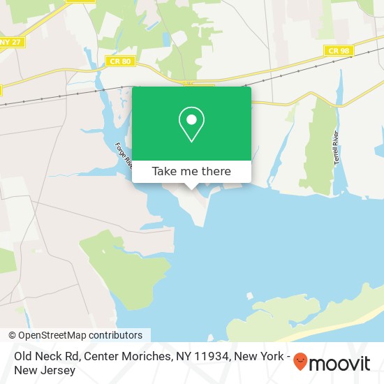 Mapa de Old Neck Rd, Center Moriches, NY 11934