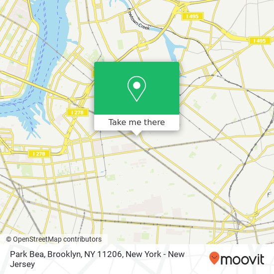 Mapa de Park Bea, Brooklyn, NY 11206