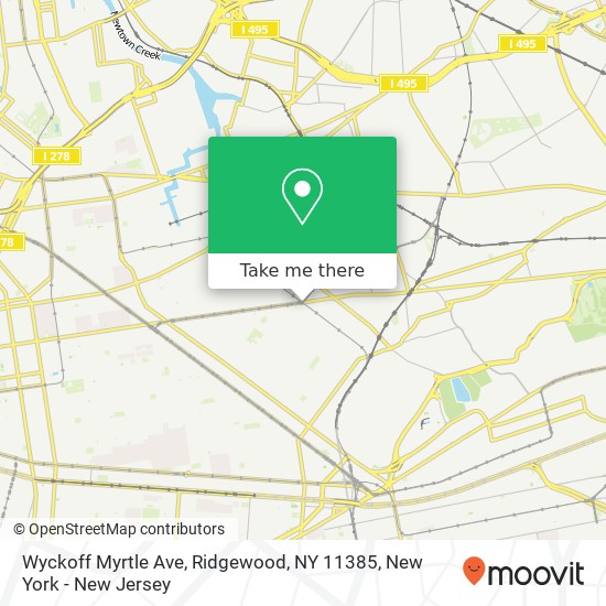 Mapa de Wyckoff Myrtle Ave, Ridgewood, NY 11385