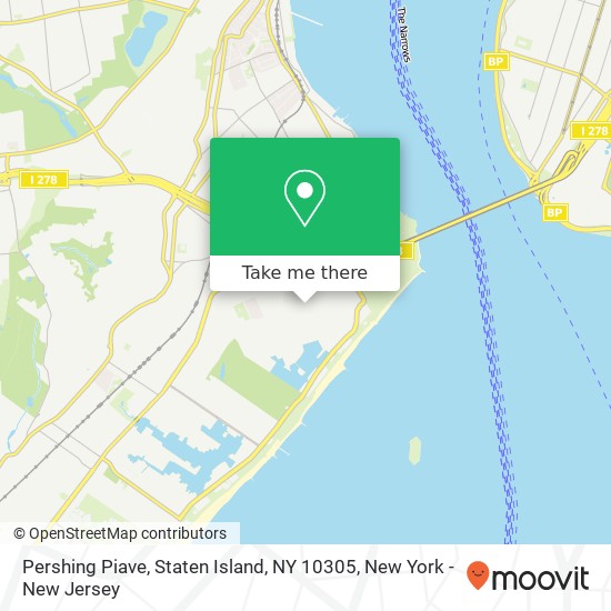Mapa de Pershing Piave, Staten Island, NY 10305