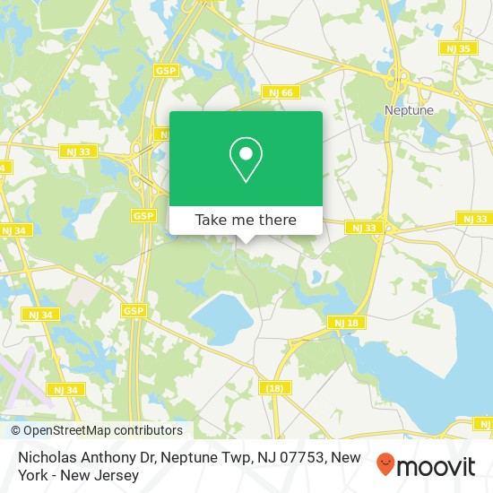 Mapa de Nicholas Anthony Dr, Neptune Twp, NJ 07753