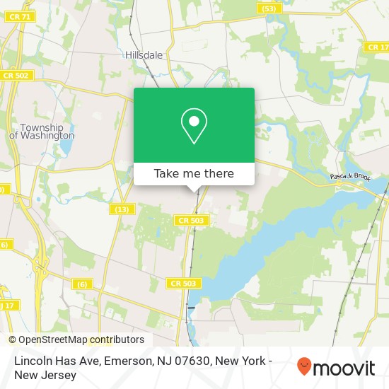 Lincoln Has Ave, Emerson, NJ 07630 map