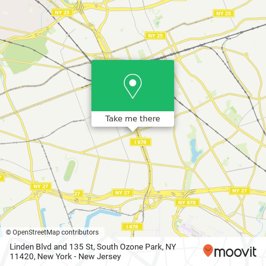 Mapa de Linden Blvd and 135 St, South Ozone Park, NY 11420