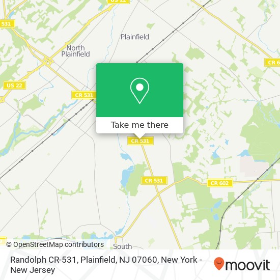 Mapa de Randolph CR-531, Plainfield, NJ 07060
