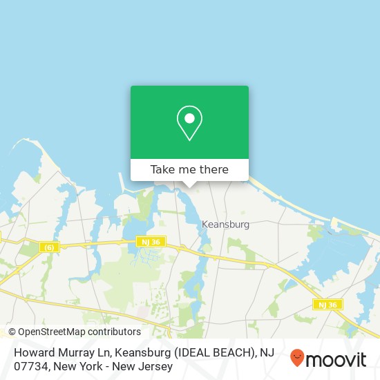 Mapa de Howard Murray Ln, Keansburg (IDEAL BEACH), NJ 07734