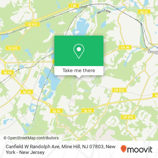 Mapa de Canfield W Randolph Ave, Mine Hill, NJ 07803