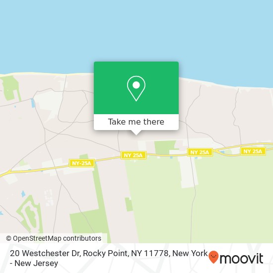 Mapa de 20 Westchester Dr, Rocky Point, NY 11778