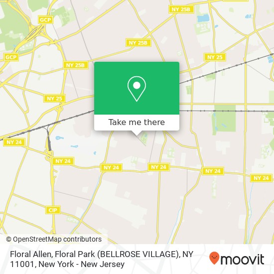 Mapa de Floral Allen, Floral Park (BELLROSE VILLAGE), NY 11001