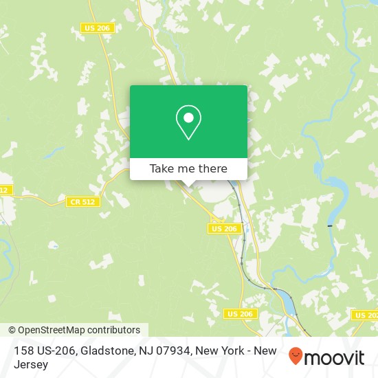 Mapa de 158 US-206, Gladstone, NJ 07934
