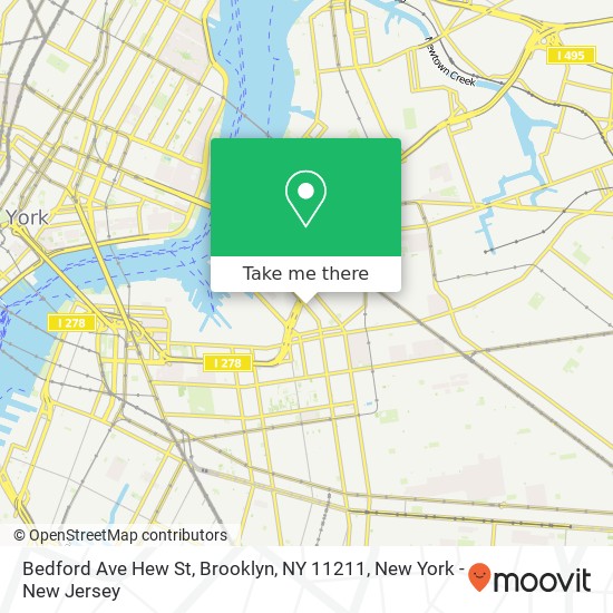 Mapa de Bedford Ave Hew St, Brooklyn, NY 11211