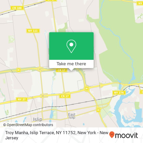 Mapa de Troy Manha, Islip Terrace, NY 11752