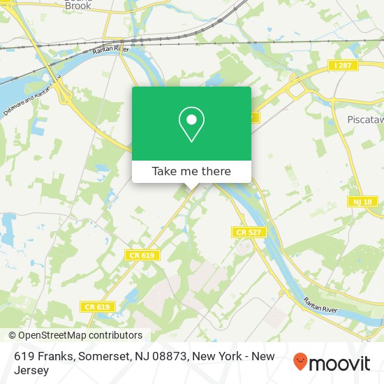 Mapa de 619 Franks, Somerset, NJ 08873