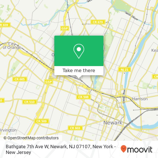 Mapa de Bathgate 7th Ave W, Newark, NJ 07107