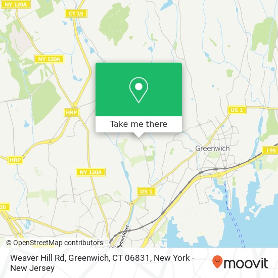 Mapa de Weaver Hill Rd, Greenwich, CT 06831