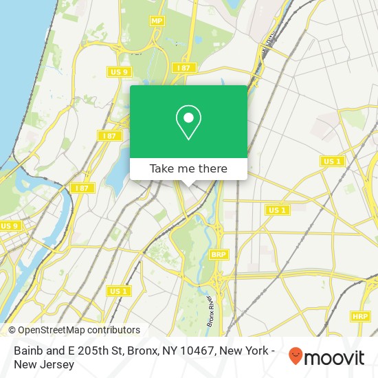 Mapa de Bainb and E 205th St, Bronx, NY 10467
