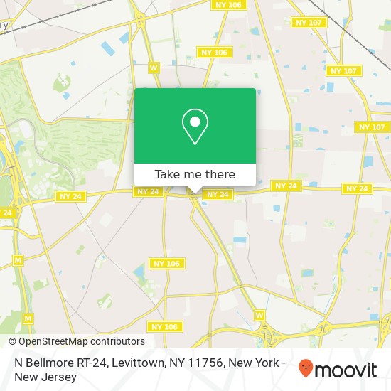 Mapa de N Bellmore RT-24, Levittown, NY 11756