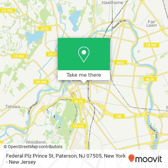 Mapa de Federal Plz Prince St, Paterson, NJ 07505