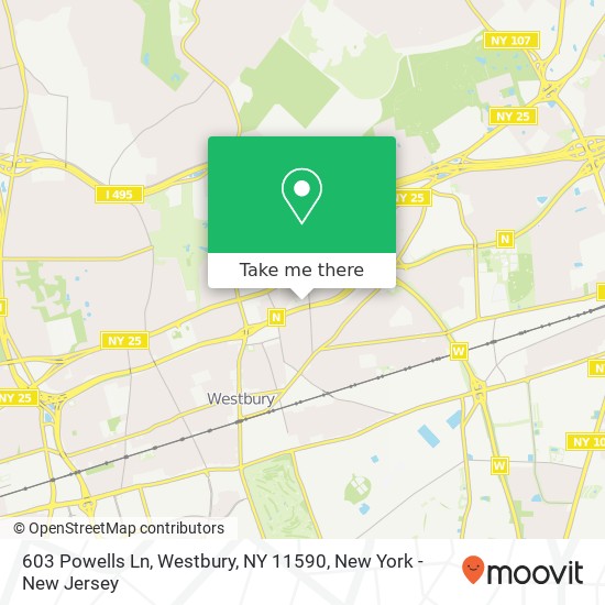 Mapa de 603 Powells Ln, Westbury, NY 11590