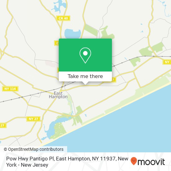 Mapa de Pow Hwy Pantigo Pl, East Hampton, NY 11937