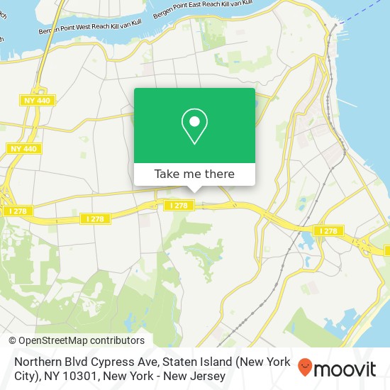 Northern Blvd Cypress Ave, Staten Island (New York City), NY 10301 map