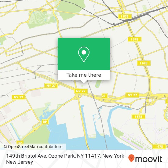 Mapa de 149th Bristol Ave, Ozone Park, NY 11417